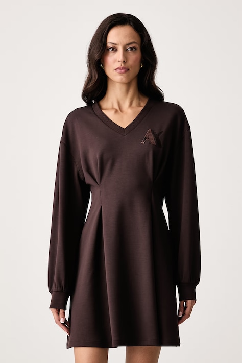 Armani Exchange Haljina A-kroja s viskozom smeđa XW002398 AF13397
