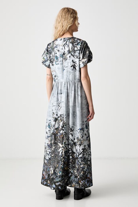 MUNTHE розкльошена сукня шовкова VICTORIANA — AW26-SUDZ6F, сірий — фото 3