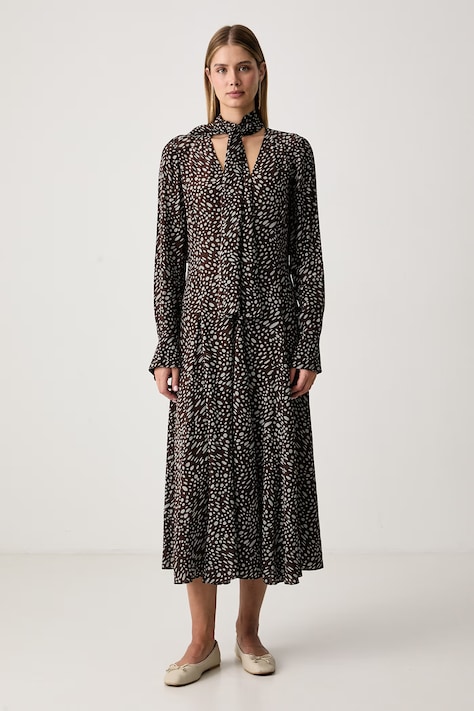 Trussardi Sukienka rozkloszowana z wiskozy brązowa 7028A001893N