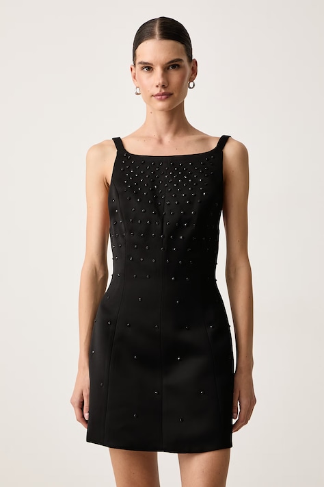 Trussardi Sukienka czarna gładka 7022A001887N