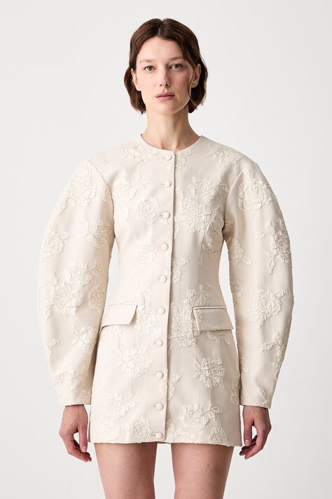 Rotate JACQUARD TAILORED sakové šaty hladké béžové 1162622107