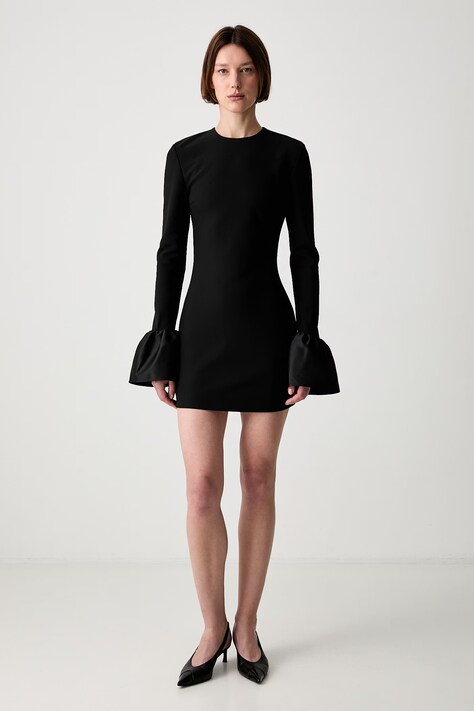 Rotate FRILL SLEEVED sukienka gładka czarna 116160100