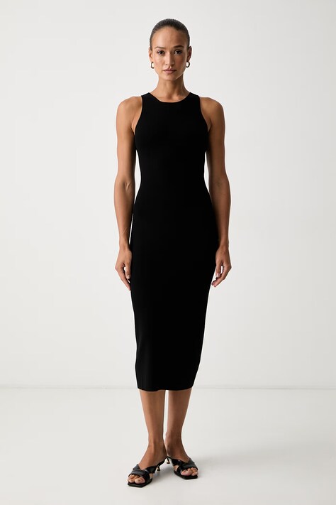 MM by Max Mara sukienka z wiskozą MMLVETUSTA czarna gładka 2626326017600