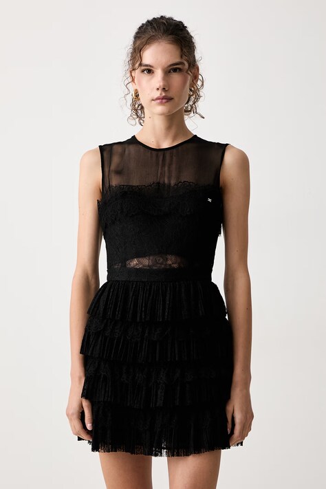Elisabetta Franchi Sukienka z wiskozą czarna AB98366E2