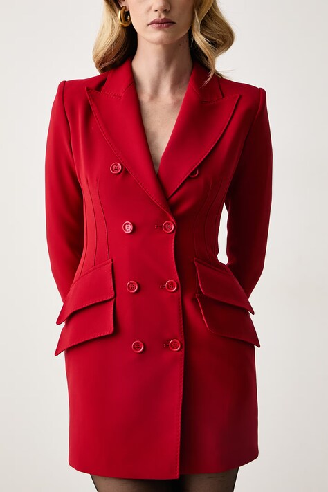 Elisabetta Franchi Sukienka czerwona gładka AB98066E2