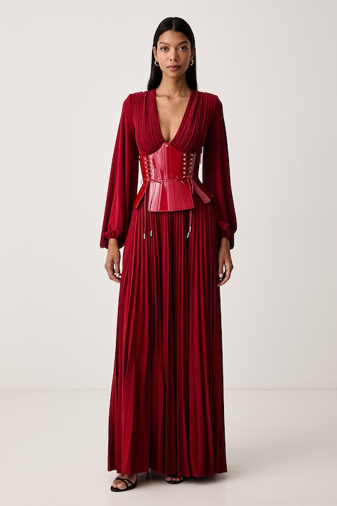 Elisabetta Franchi Φόρεμα με βισκόζη κόκκινο ABR1566E2