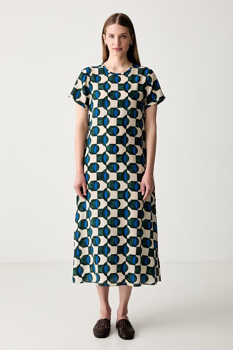Weekend Max Mara sukienka jedwabna WKDVINCI beżowa 2625226041600