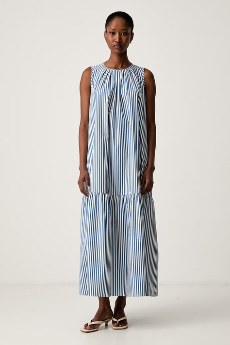 Weekend Max Mara sukienka letnia bawełniana WKDCAPO niebieska w paski 2625226031600