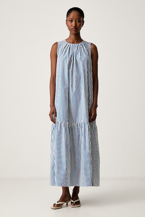 Weekend Max Mara sukienka letnia bawełniana WKDCAPO niebieska w paski 2625226031600
