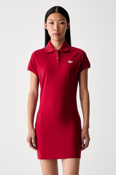 adidas Originals sukienka bawełniana z elastanem czerwona gładka KU0511