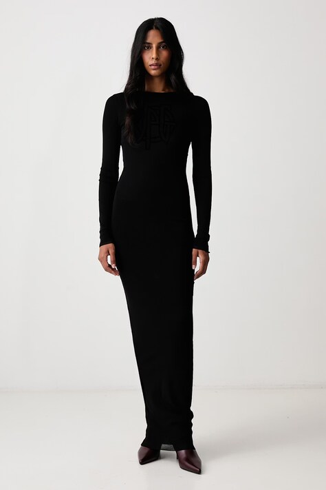 Jean Paul GAULTIER JPG Logo sukienka bodycon czarna 26/04-W-DR185-M000
