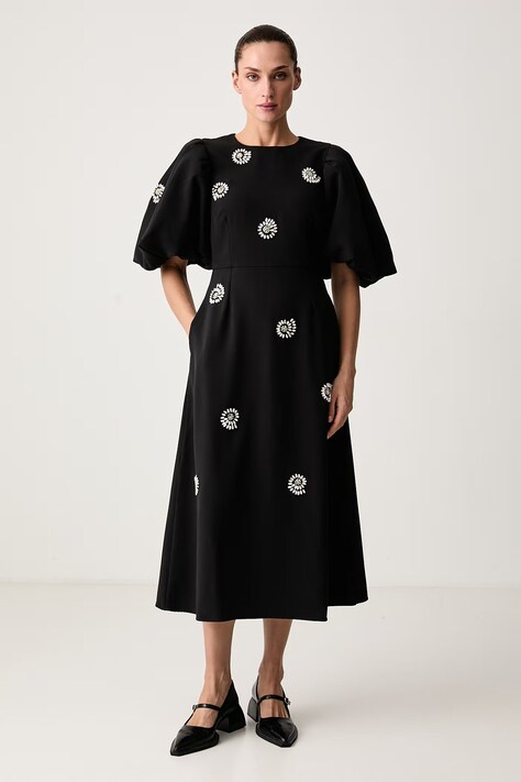 Stine Goya Sukienka czarna gładka SG-AW26-D369-2564