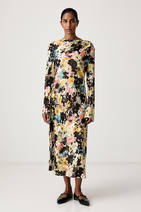Stine Goya Sukienka rozkloszowana z lyocellem czarna SG-AW26-D341-2263
