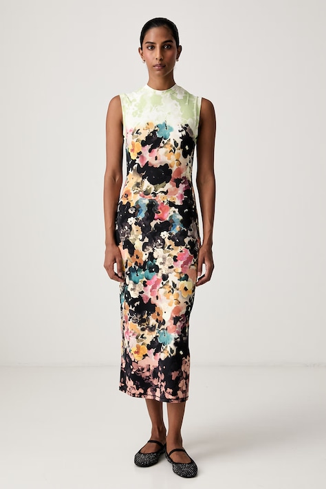 Stine Goya Sukienka czarna w kwiaty SG-AW26-D104-2542