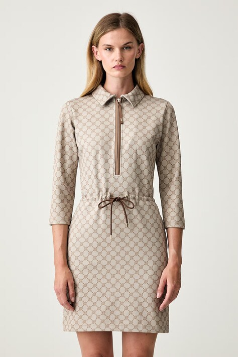 Joop! sukienka z bawełną beżowa monogram 30103988