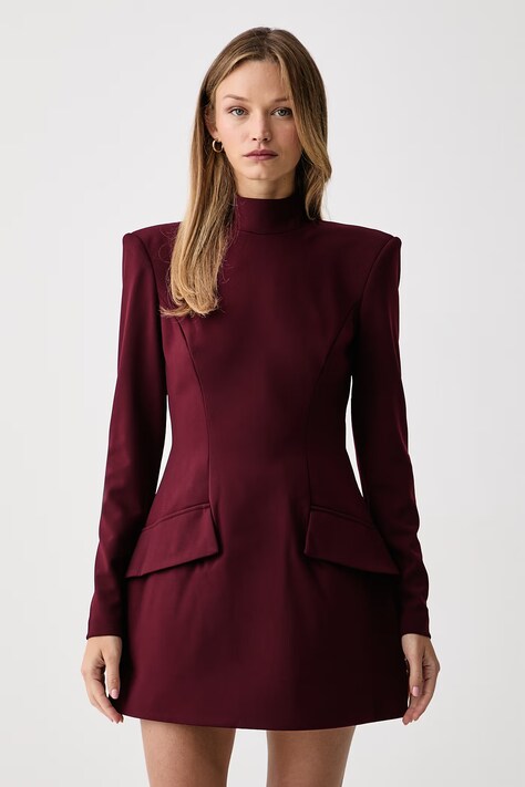 Bardot Sukienka LIZET bordowa gładka 60764DB