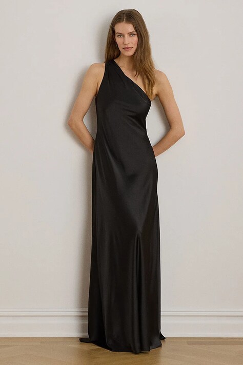 Lauren Ralph Lauren sukienka asymetryczna czarna gładka 253P14047