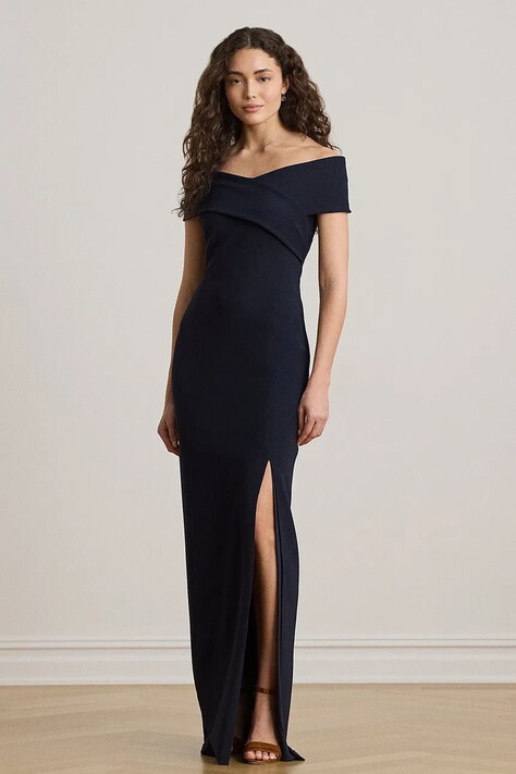 Lauren Ralph Lauren sukienka z wiskozą granatowa gładka 253P13931