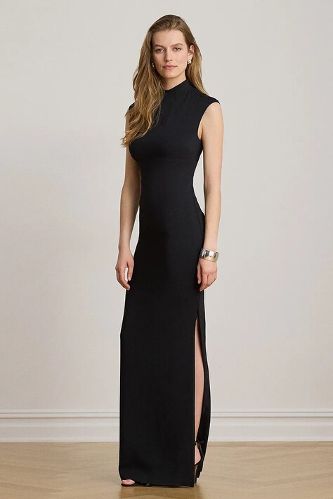 Lauren Ralph Lauren sukienka z wiskozą czarna gładka 253P13841