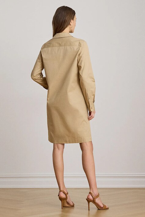 Lauren Ralph Lauren φόρεμα βαμβακερό μπεζ 200P13725