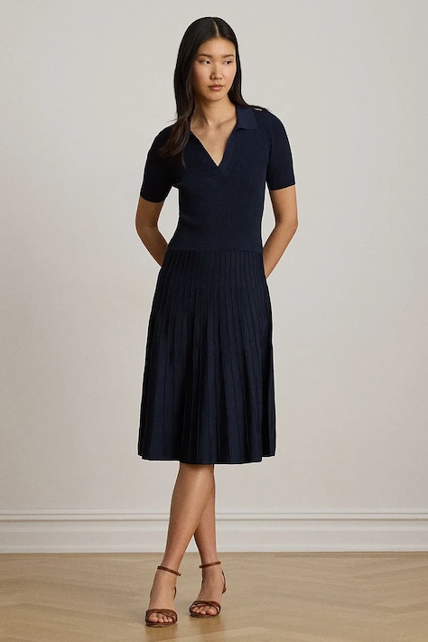 Lauren Ralph Lauren sukienka z wiskozą granatowa gładka 200P14049