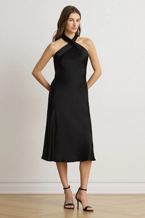 Lauren Ralph Lauren sukienka halter czarna gładka 253B29253