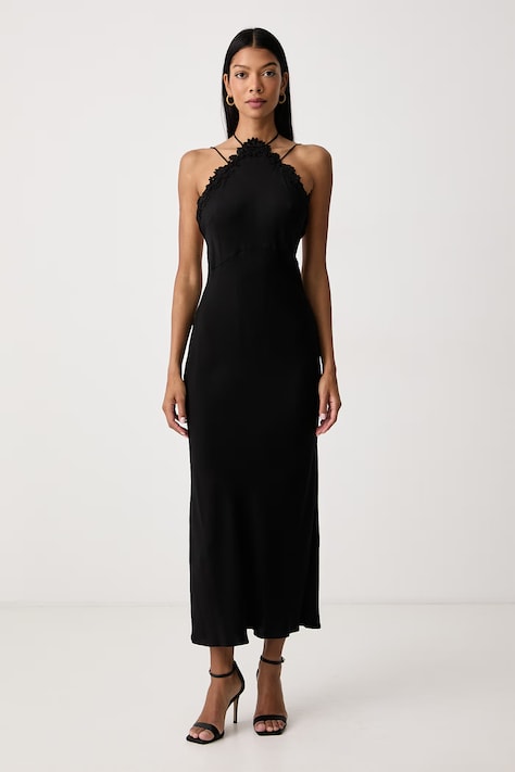 Twinset Haljina od viskoze crna bez uzorka 262TT2450