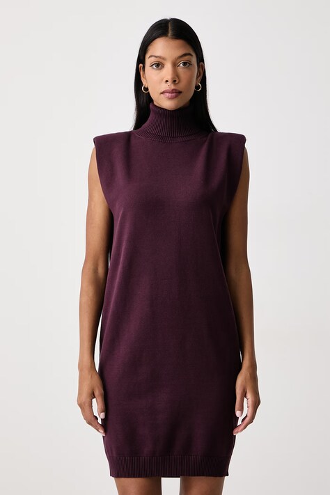 Twinset Haljina s viskozom bordo bez uzorka 262TF3020