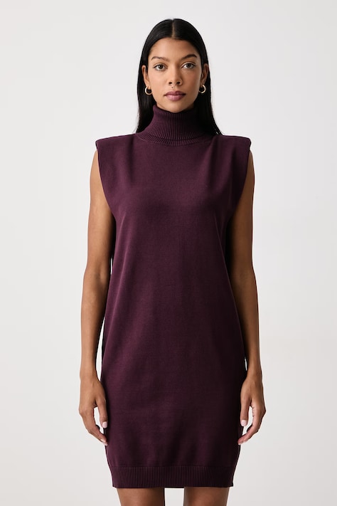 Twinset Haljina s viskozom bordo bez uzorka 262TF3020