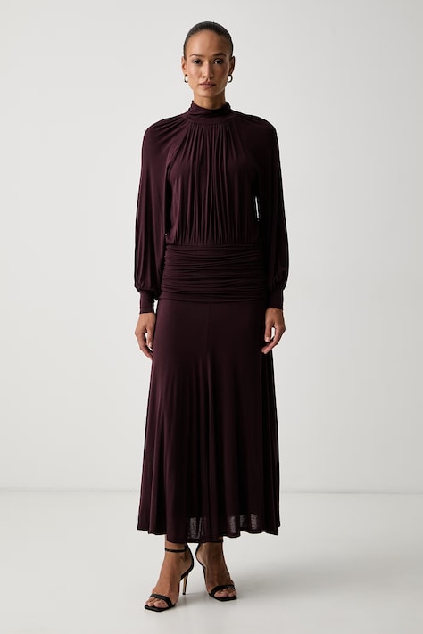 Twinset vestito drappeggiato con viscosa granata liscio 262TF2061