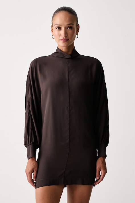 Twinset Φόρεμα από βισκόζη καφέ απλό 262TF2051