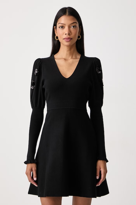 Twinset Pletena haljina s viskozom crna bez uzorka 262AT3102