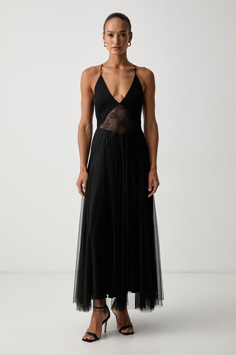 Twinset φόρεμα flared μαύρο 262TP2213