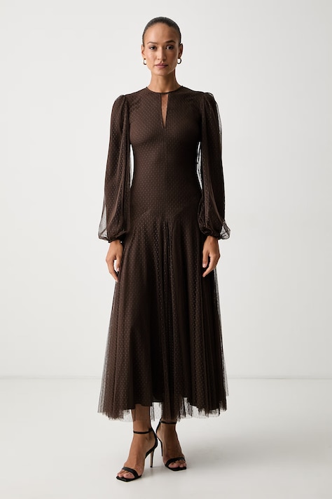 Twinset vestito svasato marrone 262TP2215