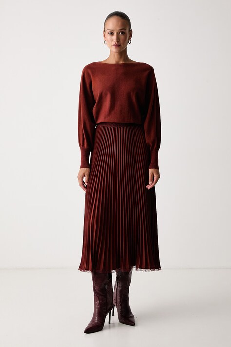 Twinset Šaty burgundské hladké 262TP3250
