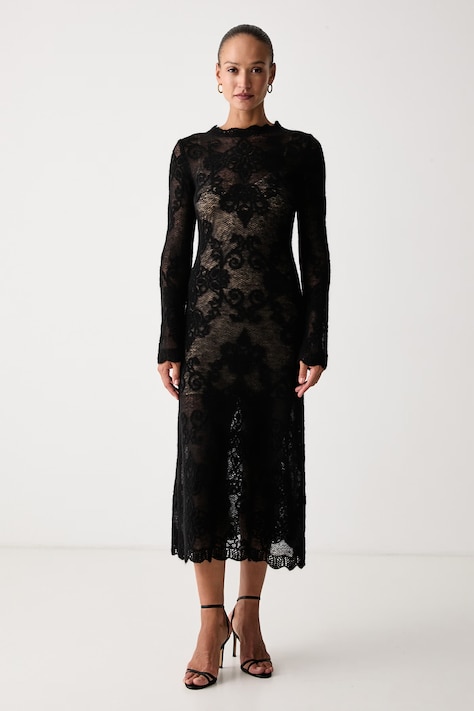 Twinset Haljina s dodatkom vune crna bez uzorka 262TP3344