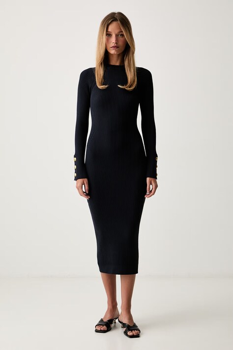 Twinset sukienka z wiskozą granatowa gładka 262TP3400