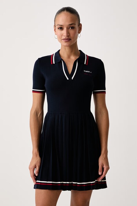 Guess Rochie evazată cu vâscoză MARILYN bleumarin W6BK98 Z2277