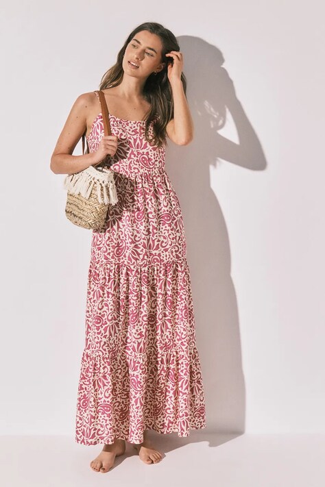women'secret sukienka letnia z wiskozy różowa 4924801