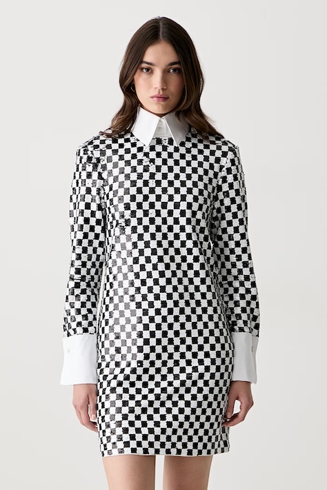 Karl Lagerfeld φόρεμα μαύρο καρό B3W13026