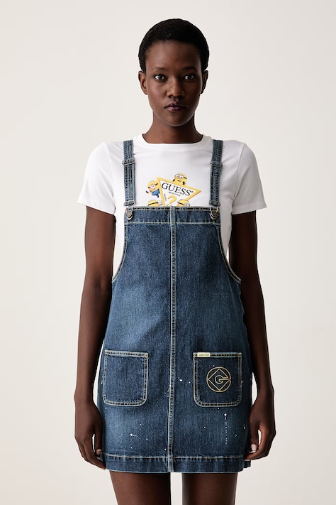 Guess Jeans φόρεμα ντένιμ μπλε W6YKAS D2259