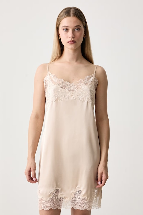 Guess Білизняна сукня з шовком x LEONIE HANNE бежева W6BK91 W5201