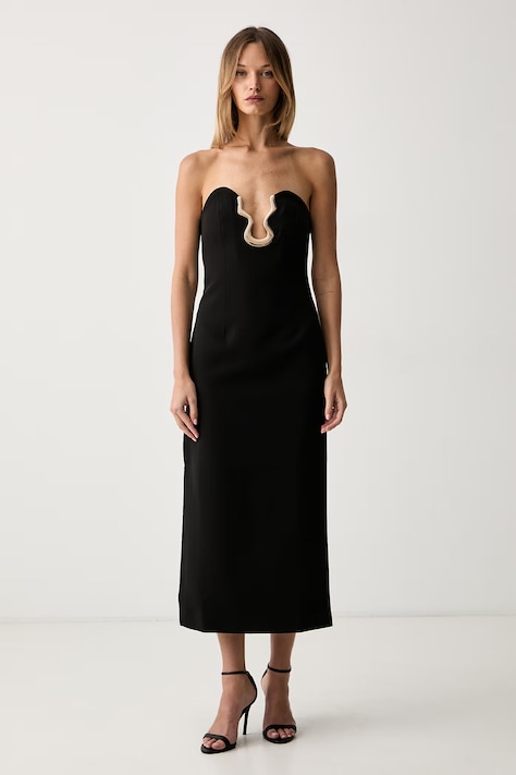 Bardot sukienka PALTROW czarna gładka 60396DB