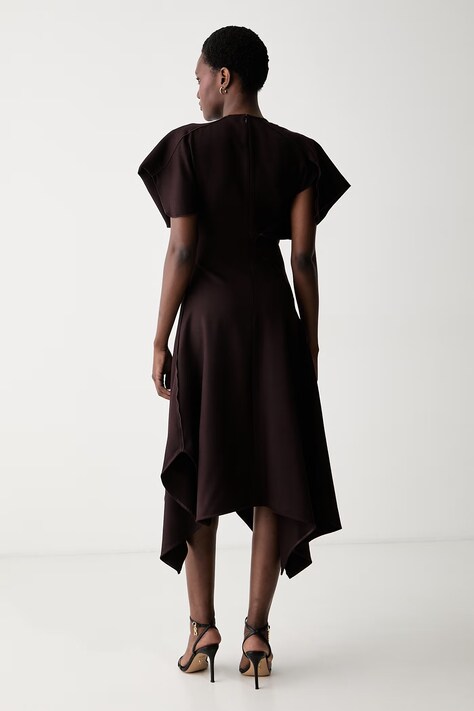 Victoria Beckham асиметрична сукня вовняна — AW26-SUDZO1, бордо — фото 3