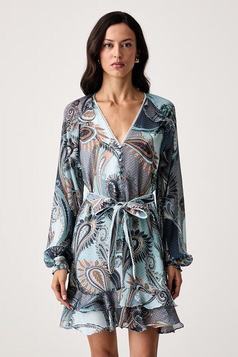 Guess Sukienka NICOLE niebieska paisley W6BK36 W4222