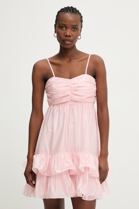 Morgan sukienka z lyocellem RAKELI różowa gładka RAKELI