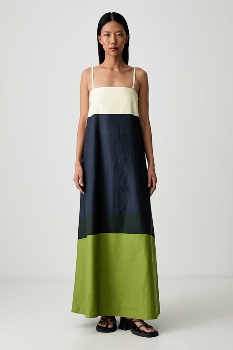 Marimekko sukienka letnia z bawełną granatowa 095972