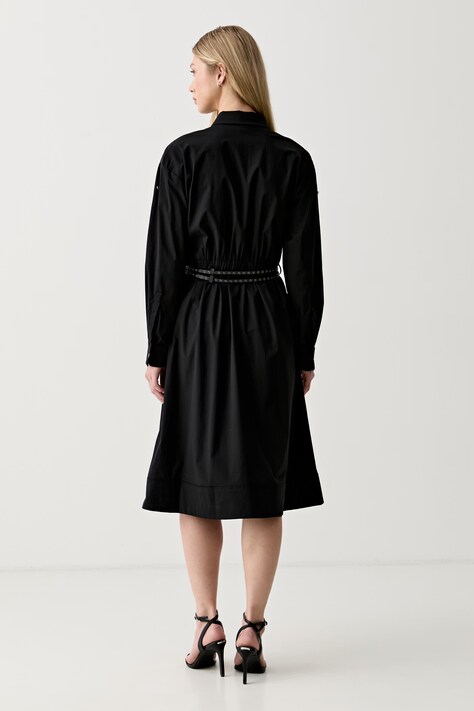 DKNY розкльошена сукня бавовняна з еластаном — фото 3