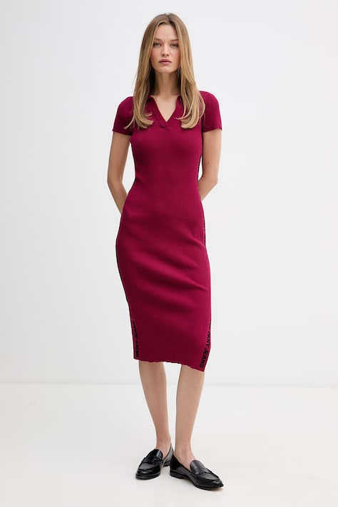 DKNY sukienka bodycon bordowa DJ6R0542