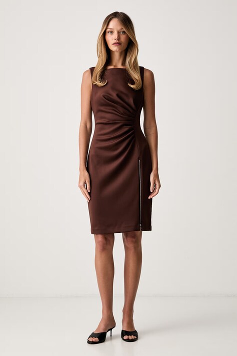 DKNY sukienka brązowa gładka DD6S1T05